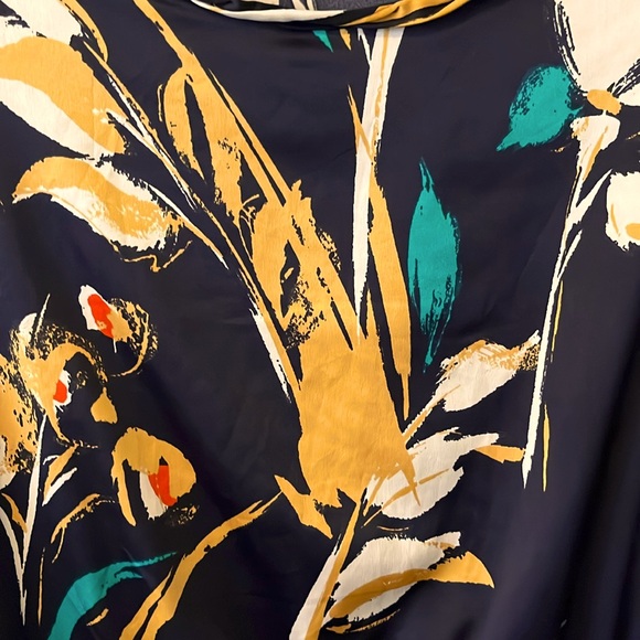 The Limited Sleeveless Floral Blue Gold Dress XS - Picture 4 of 12